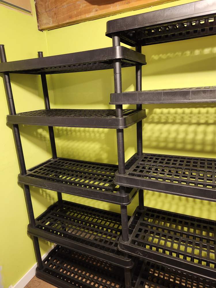 2 Black Plastic Shelving Units - photo 4