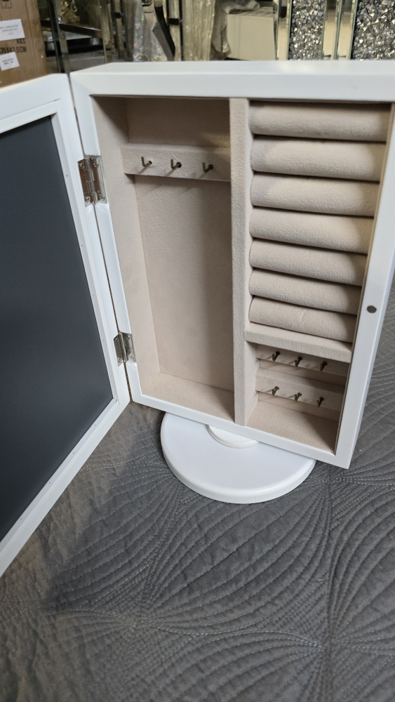 White Rotating Jewelry Box