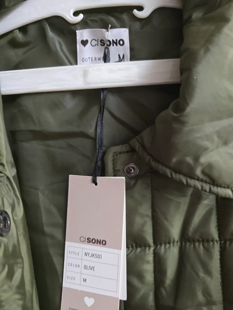 Ci Sono Olive Quilted Light Jacket - Size M image indicator(3)