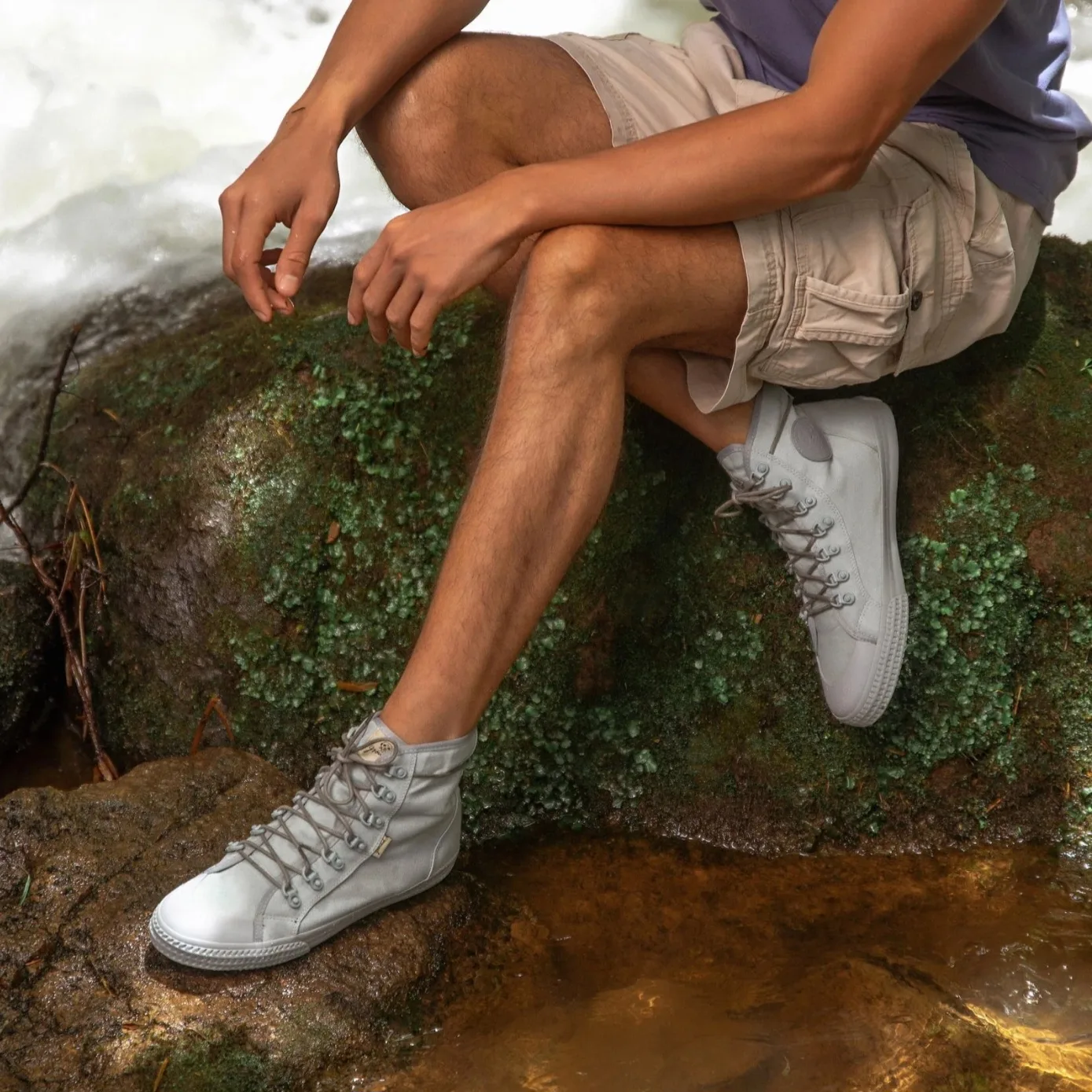 Grounded People Grey High-Top Sneakers image indicator(3)