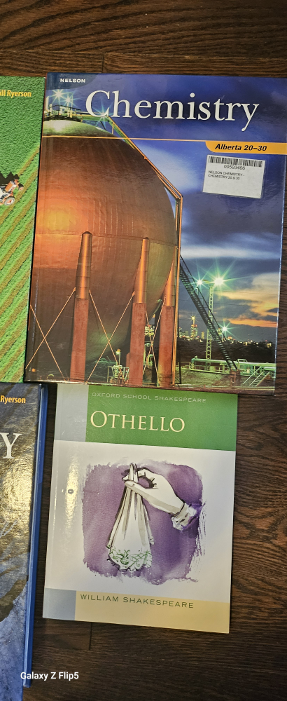 School Textbooks: Biology, Chemistry, Shakespeare