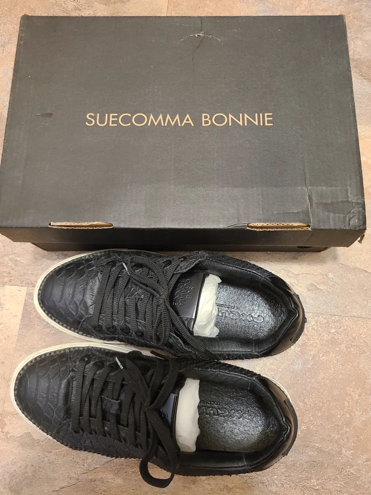 Suecomma Bonnie Black Leather Sneakers image indicator(3)