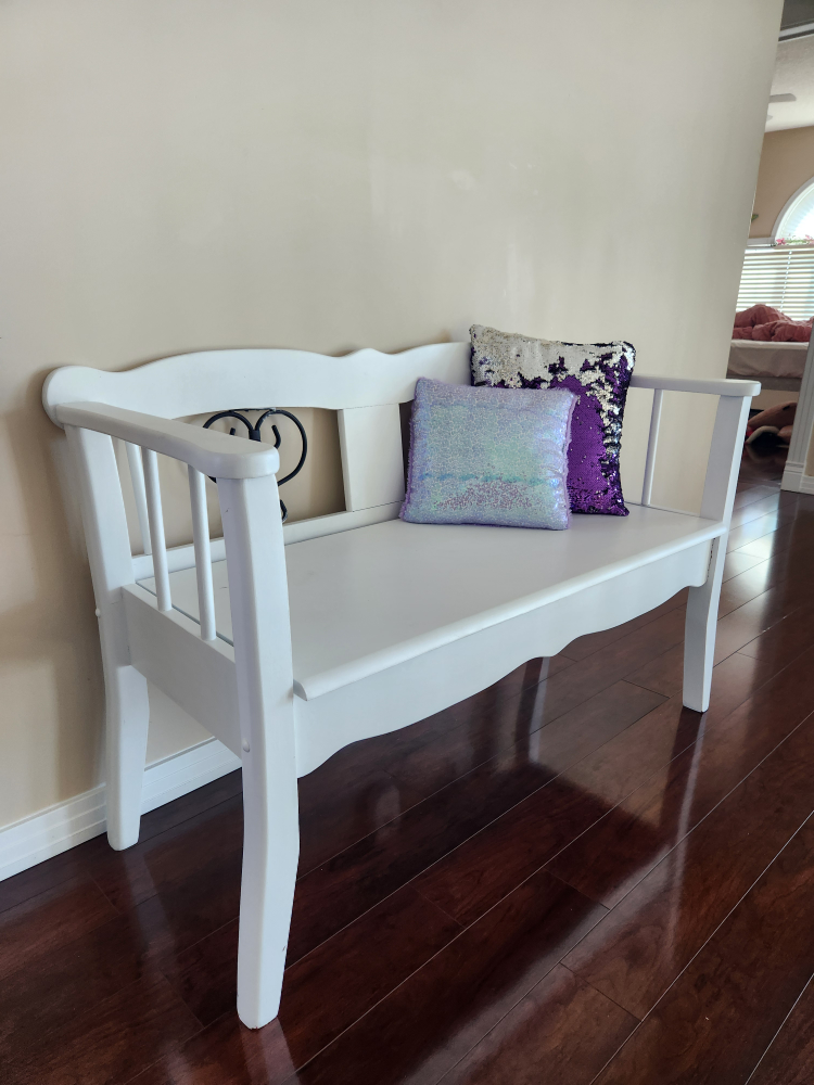White Bench with Storage
