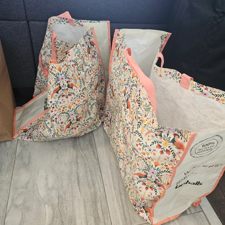 Two used Marshalls Floral Recycled Shopping Bags thumbnail