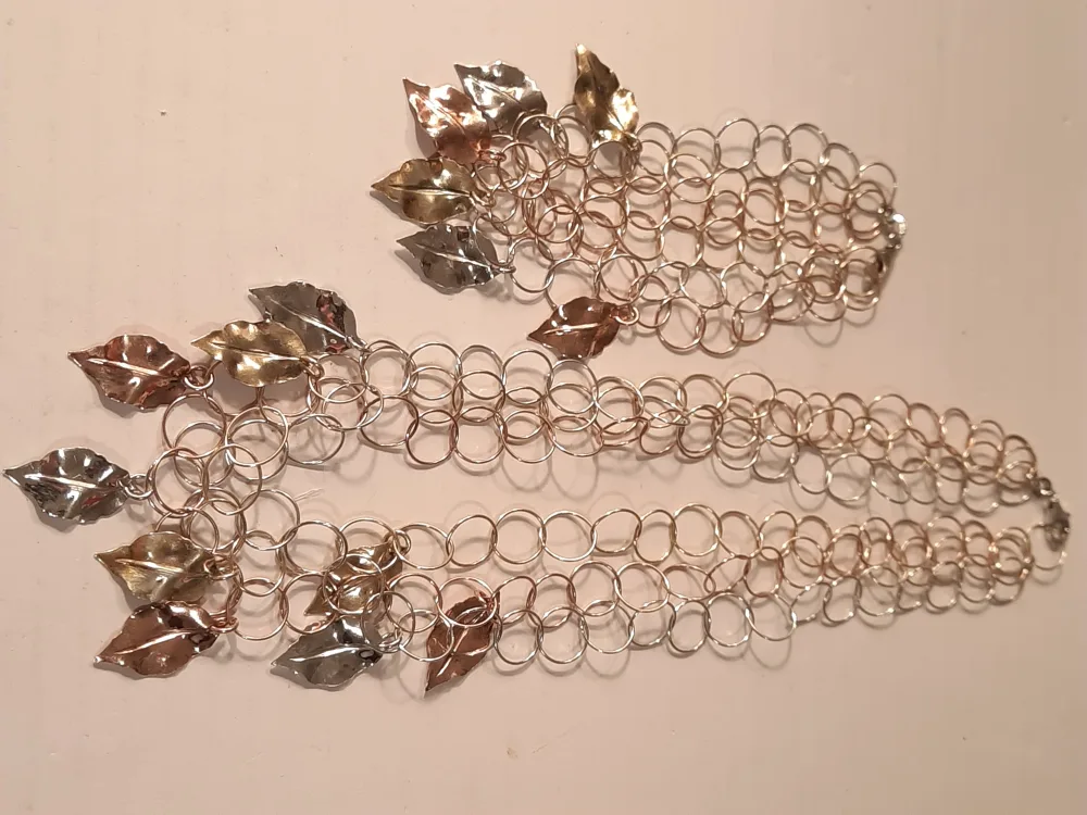 3 tone gold over 925 silver set neclase bracelet image indicator(2)