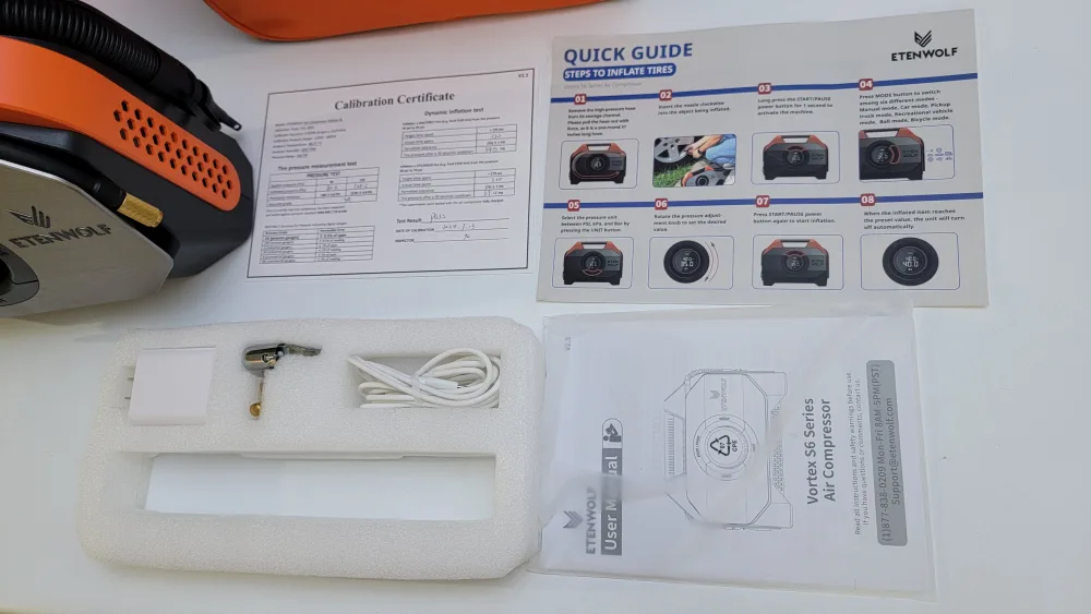 Etenwolf Vortex S6 Cordless Tire Inflator, Heavy-Duty Power Bank image indicator(5)