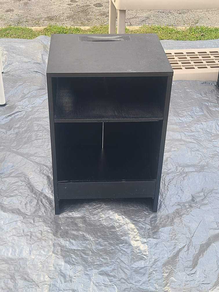 Black Nightstand with Shelf - photo 2
