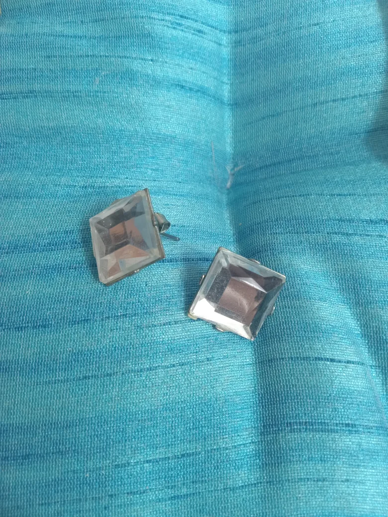 Square Rhinestone Stud Earrings - free with purchase thumbnail