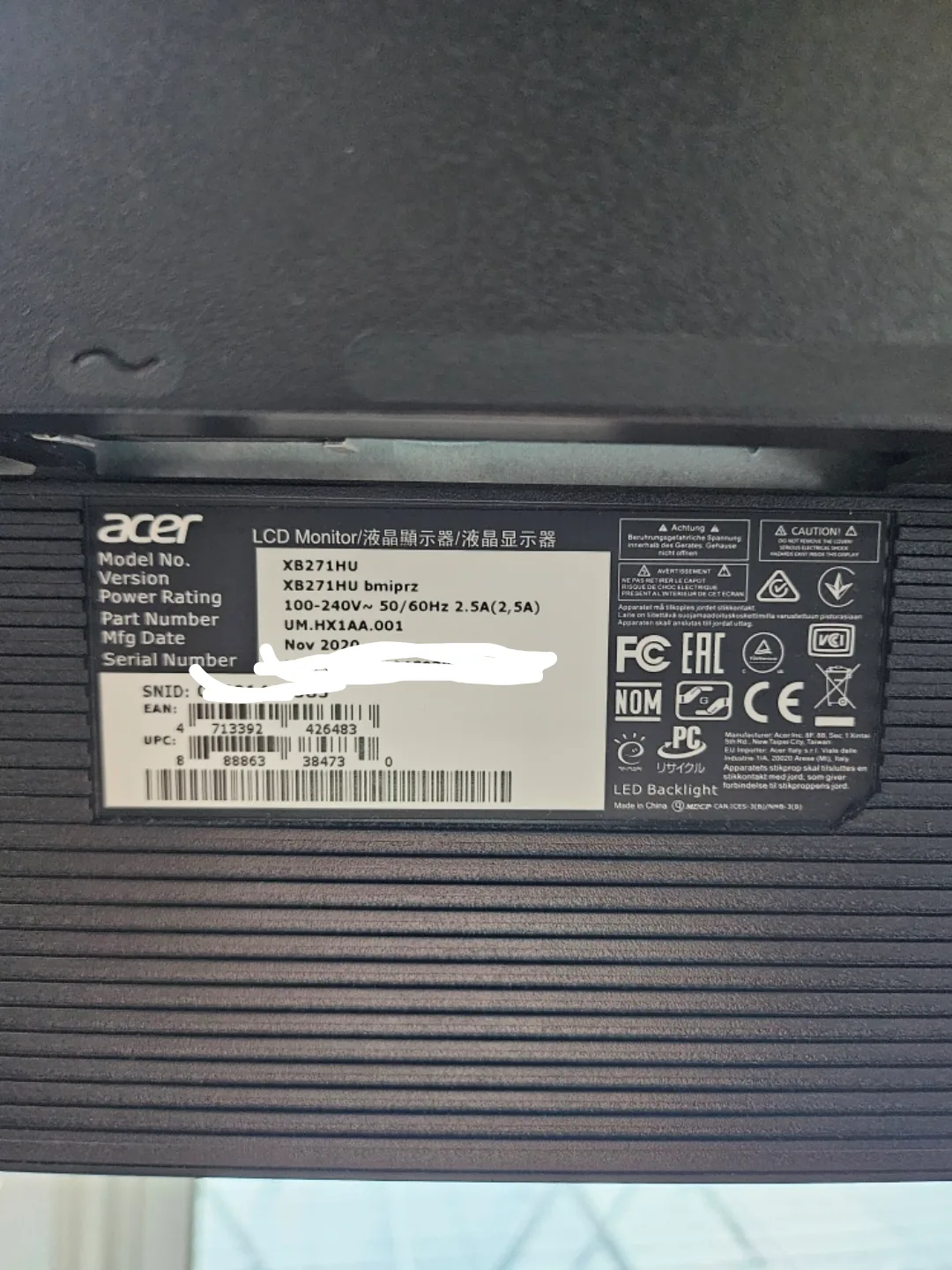 Acer Predator XB271HU 1440p Gaming Monitor (G-sync) image indicator(5)