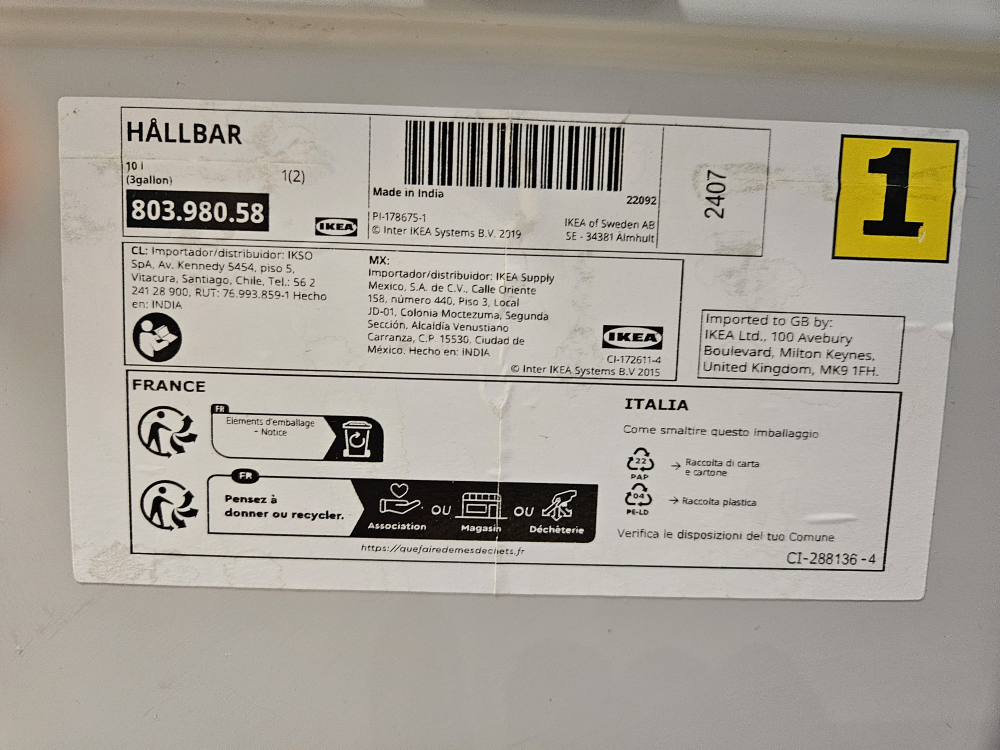 IKEA HÅLLBAR 3-Gallon Waste Sorting Bin - photo 5