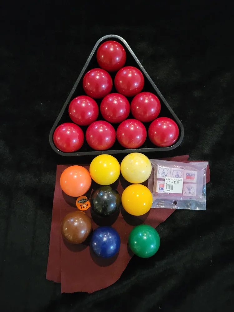 Brunswick Pool/Snooker Ball Set with Rack & Chalk thumbnail