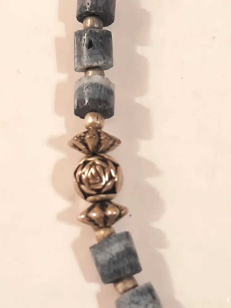 Handmade Blue Stone & Silver Necklace image indicator(6)