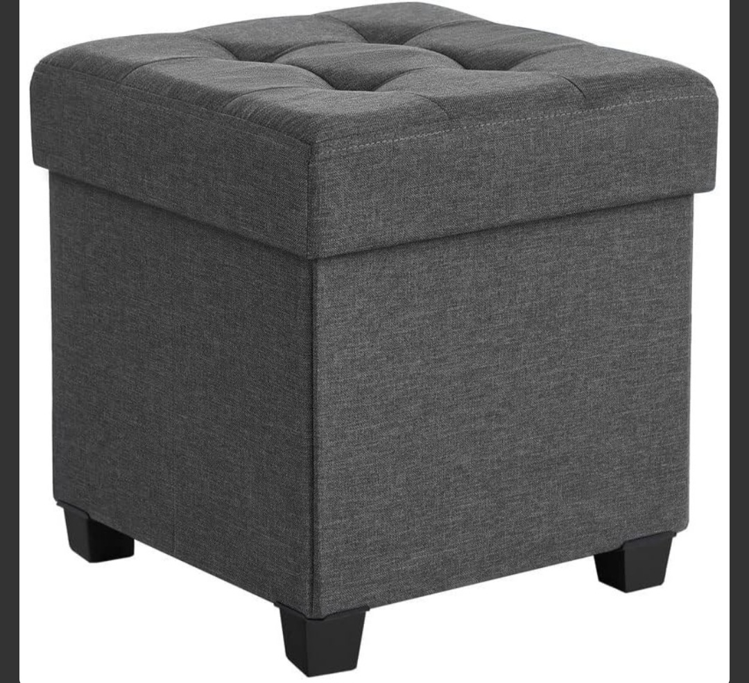 SONGMICS Folding Storage Ottoman Cube