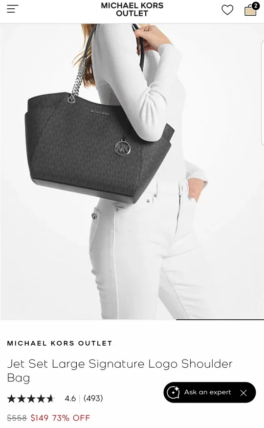 Michael Kors Jet Set Large Signature Logo Shoulder Bag thumbnail