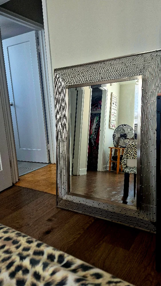 Large Silver Framed Mirror thumbnail