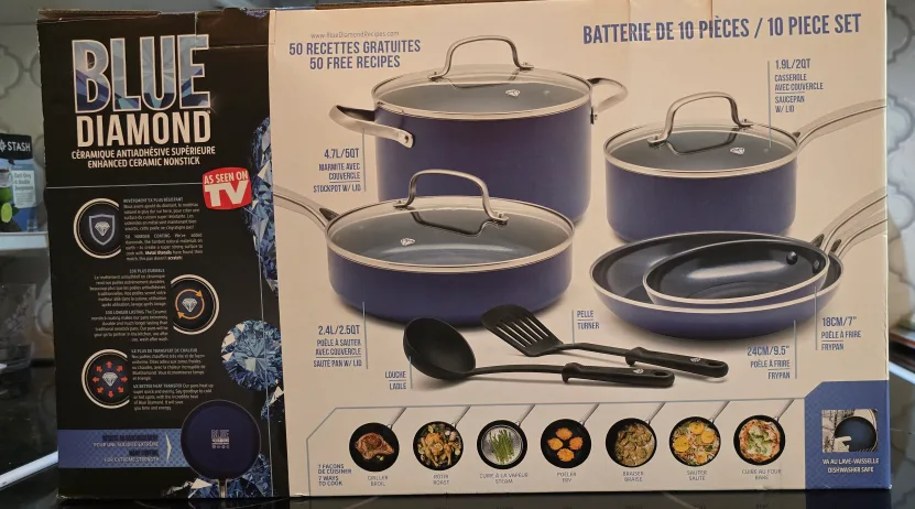 New Blue Diamond 10-Piece Cookware Set image indicator(2)