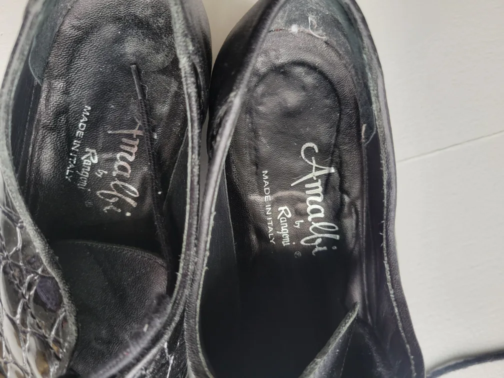 vintage Italian Amalfi by Rangoni Black Leather Shoes sz 7 image indicator(6)