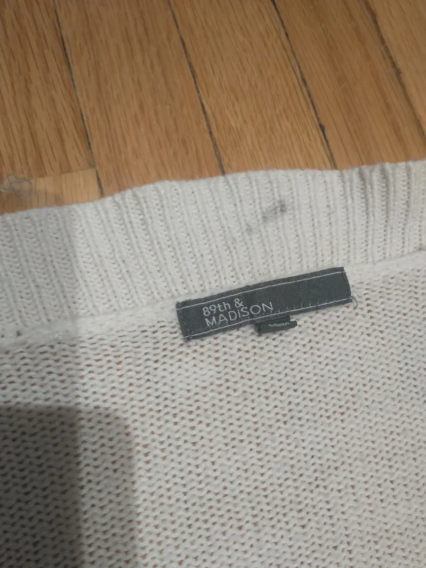 Cream knitted cardigan image indicator(2)