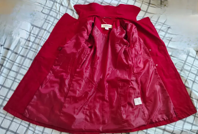 Hydraulic Red Wool Blend Coat - Size S image indicator(4)