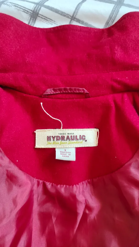 Hydraulic Red Wool Blend Coat - Size S image indicator(5)
