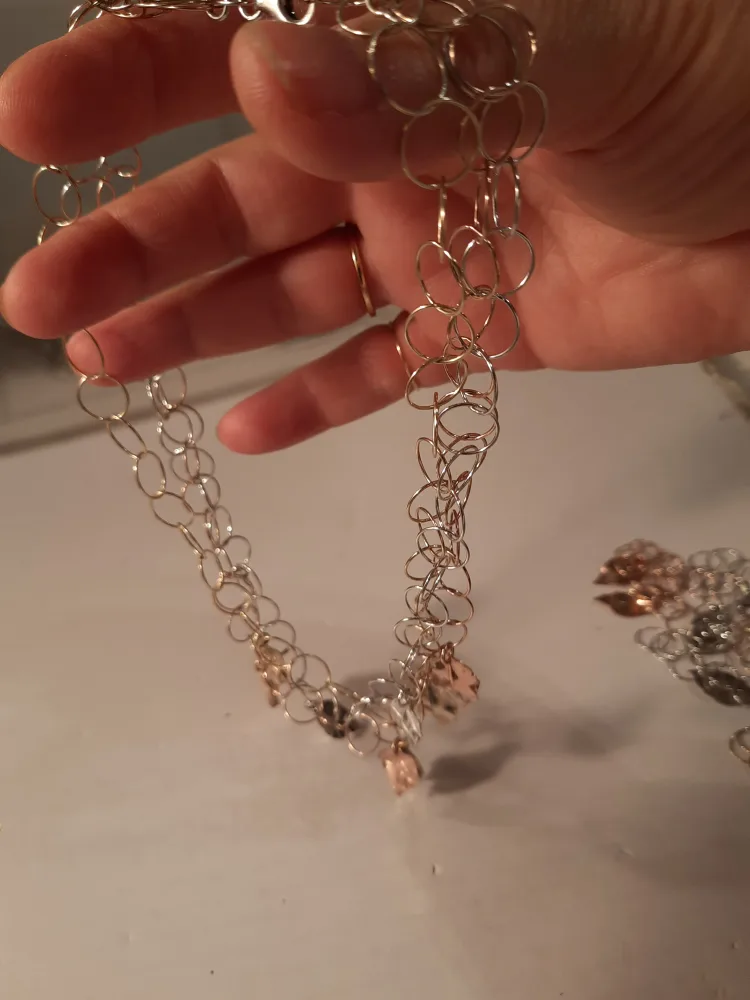 3 tone gold over 925 silver set neclase bracelet image indicator(10)