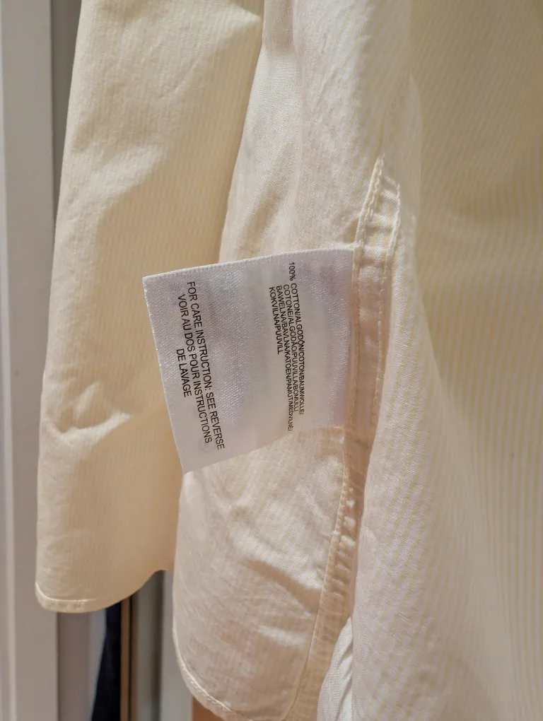 Men's Mexx Soft Yellow Pin Stripe Dress Shirt - Size M image indicator(3)