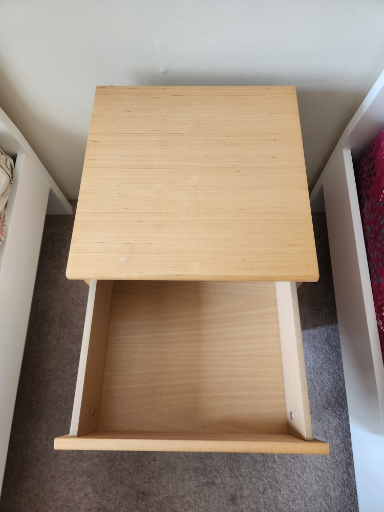 Wooden Bedside Table with Drawers - photo 3
