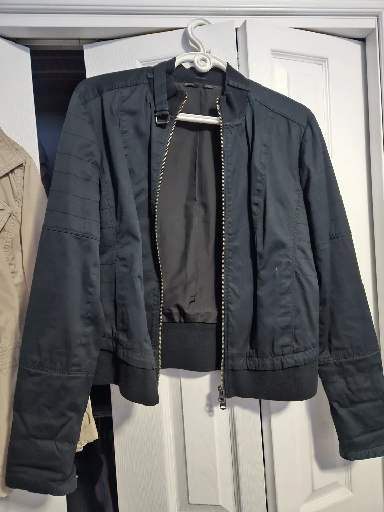 Armani Exchange Black Bomber Jacket - Size L image indicator(4)