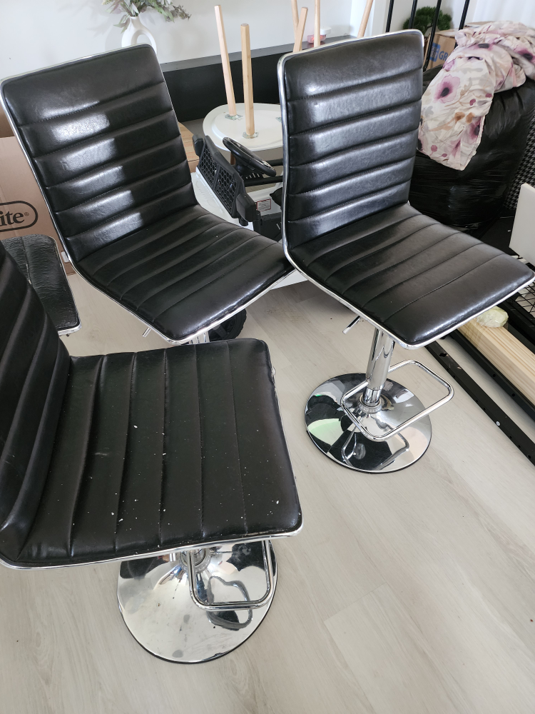 Set of 4 Black Bar Stools