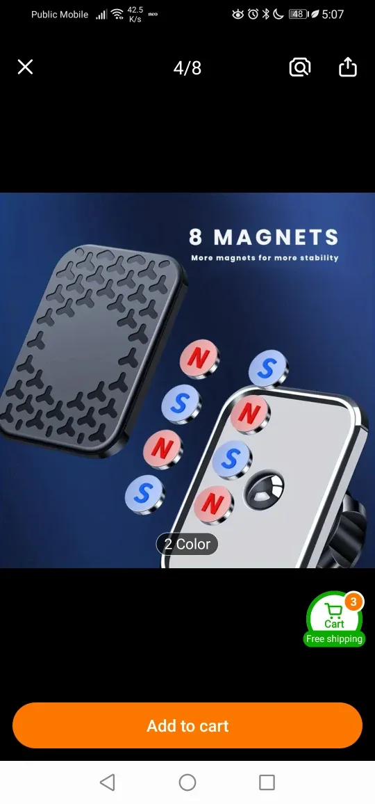 KCNKON Silver Car Phone Mount image indicator(3)