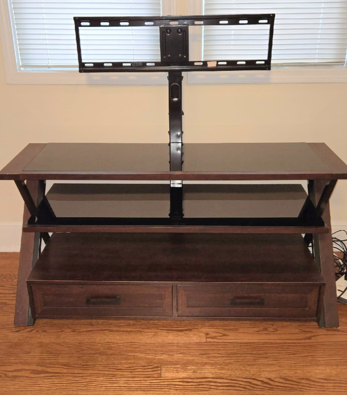 Dark Brown TV Stand with Mount