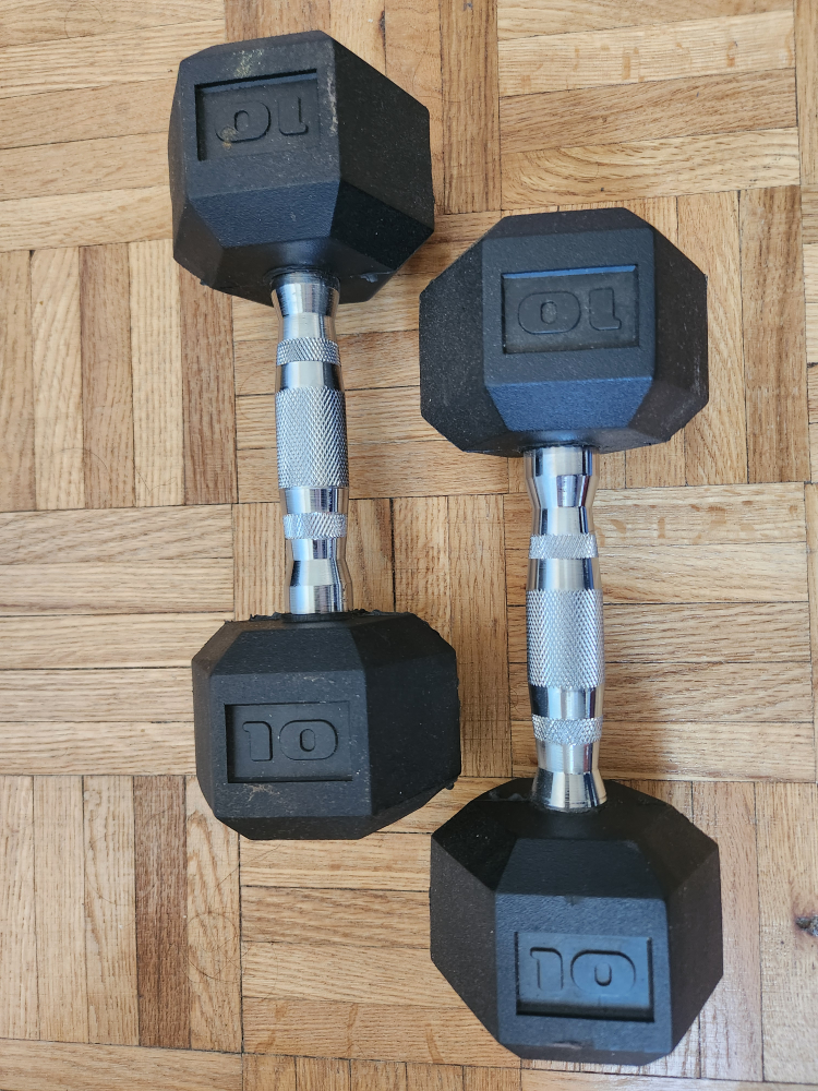 Pair of 10 lb Hex Dumbbells