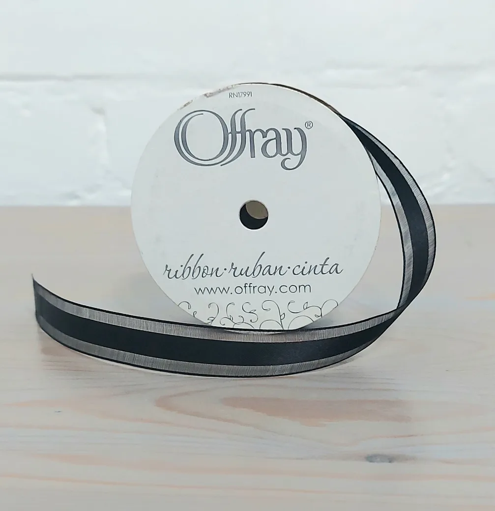 black satin and chiffon ribbon spool thumbnail