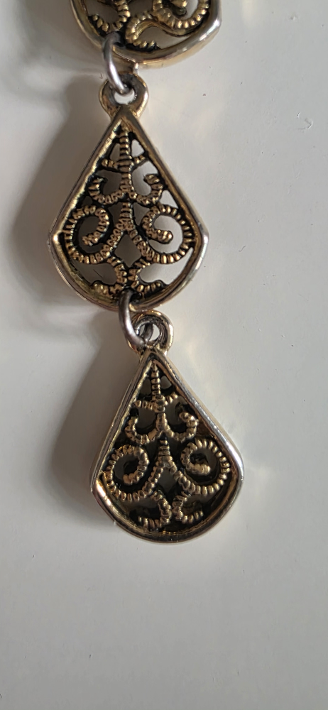 Retro Gold Tone Dangle Earrings - photo 3