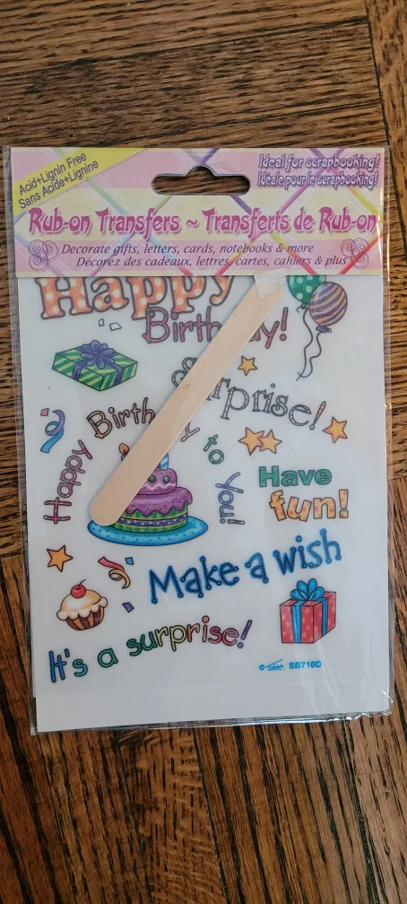 Rub-on Transfers - Happy Birthday Theme thumbnail