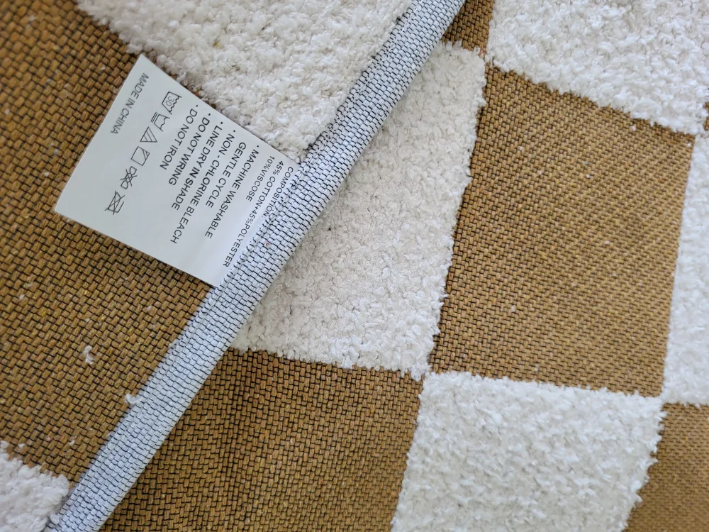 Checkered Rug - Brown and White image indicator(3)