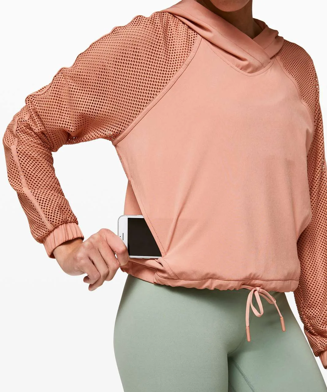 Lululemon Catch a Breeze Crop Pullover - Salmon - size S image indicator(5)