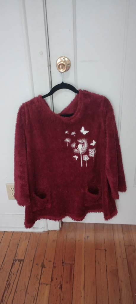 Burgundy Fuzzy Dandelion Top - photo 2