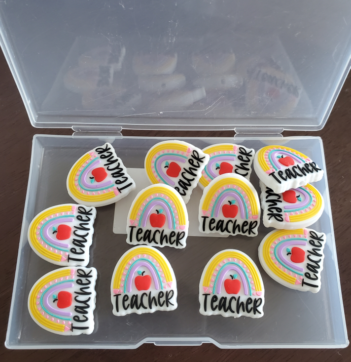 🥕🥕Teacher Rainbow Silicone Beads for Pens, Keychain🥕🥕