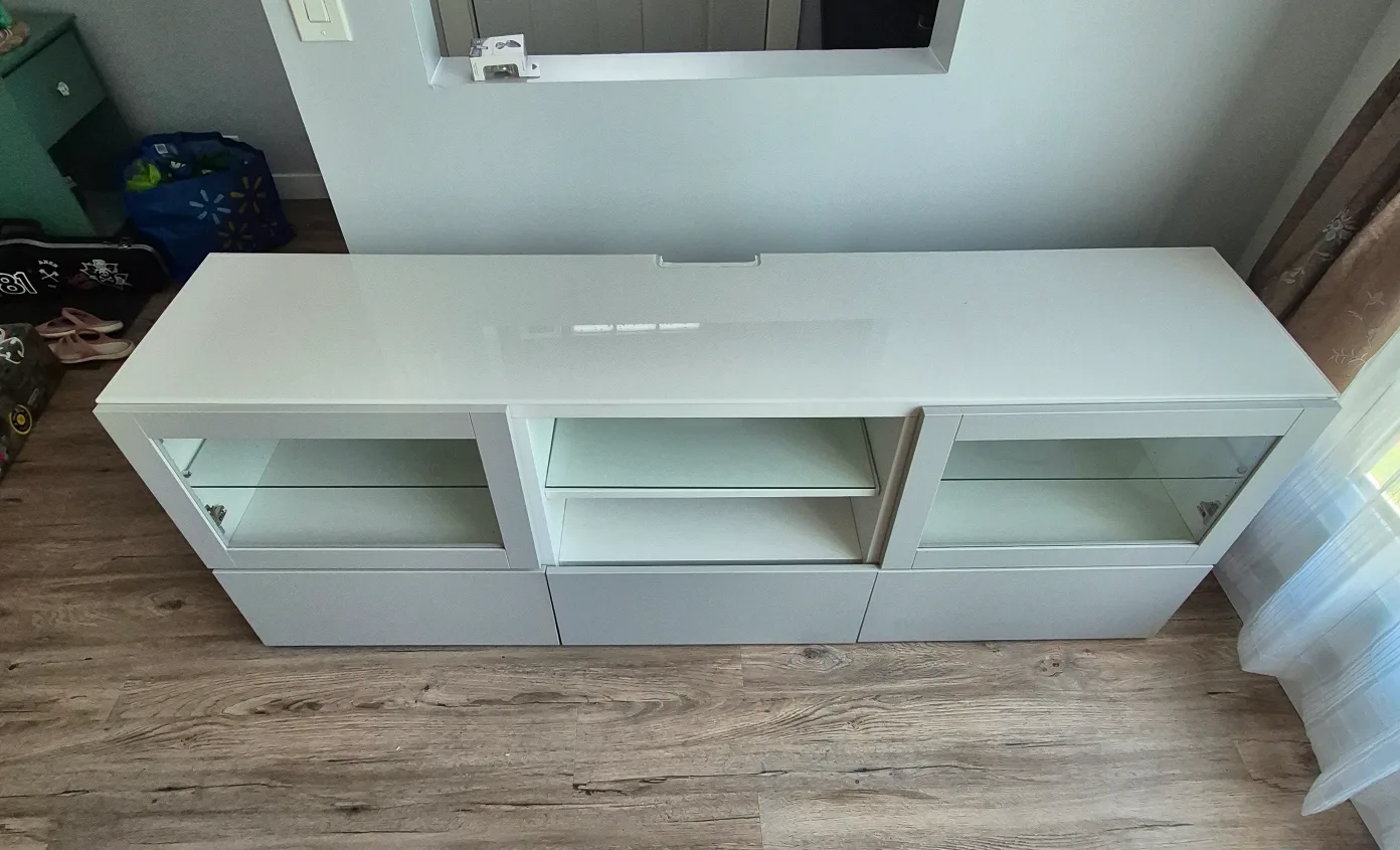 IKEA Bestå White TV Stand thumbnail