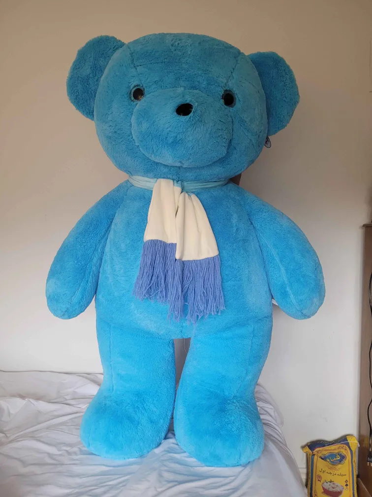 Giant Blue Teddy Bear with Scarf image indicator(4)
