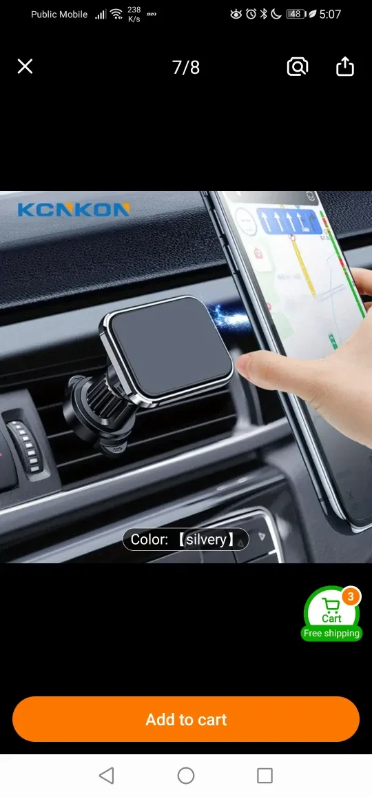 KCNKON Silver Car Phone Mount image indicator(7)