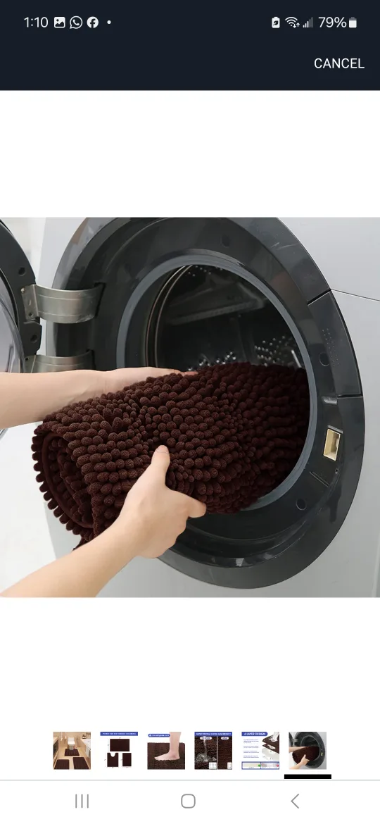 3-Piece Brown Bath Mat Set image indicator(6)