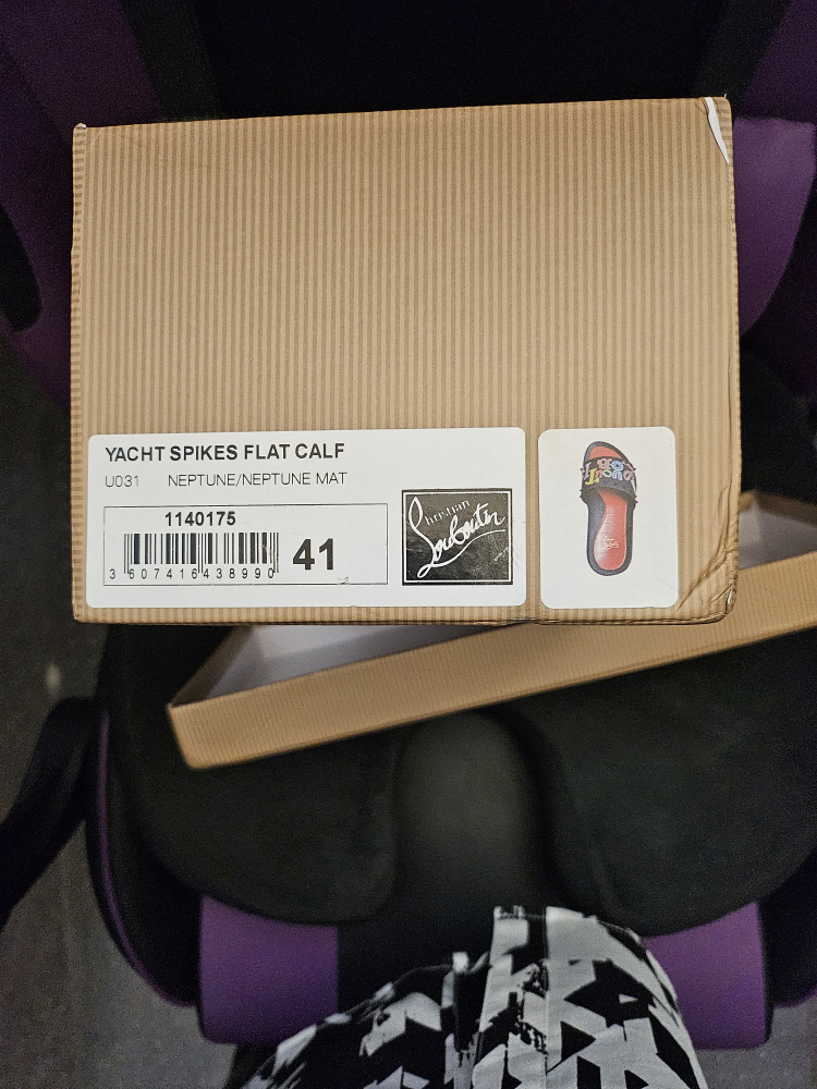 Christian Louboutin Yacht Spikes Flat Calf Sandals - Size 41 - photo 2