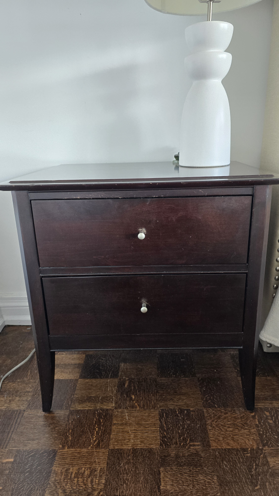 Pair if Crate & Barrel 2-Drawer Nightstands