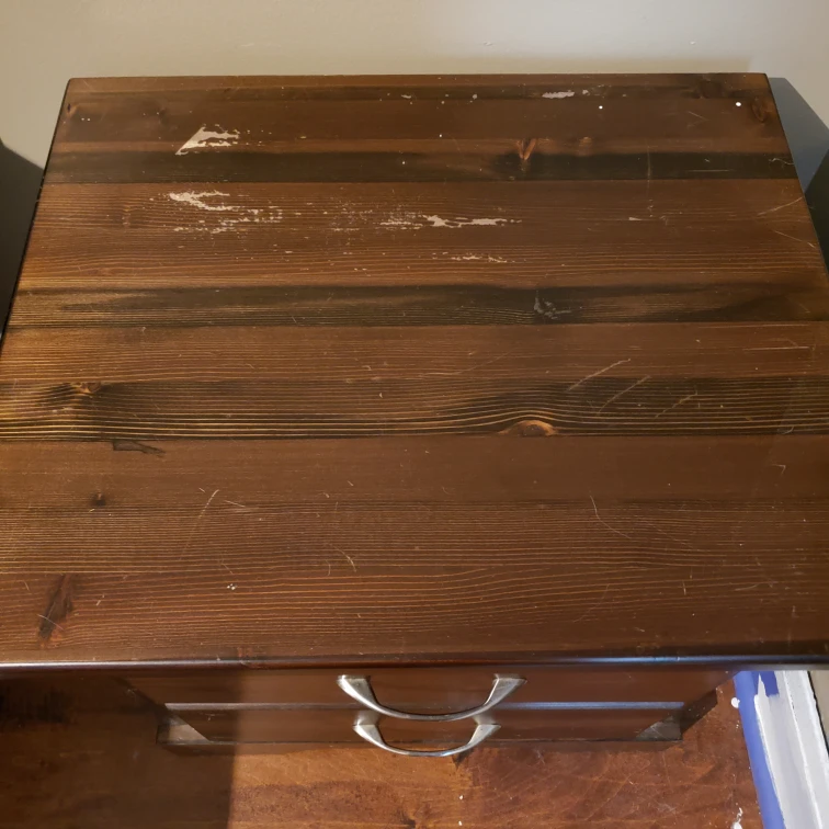 2 Wood Nightstand with 2 Drawers - photo 2