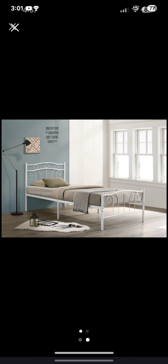 White Metal Bed Frame