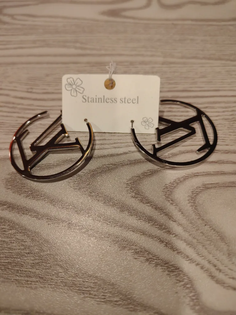 Louis Vuitton Inspired Stainless Steel Earrings thumbnail