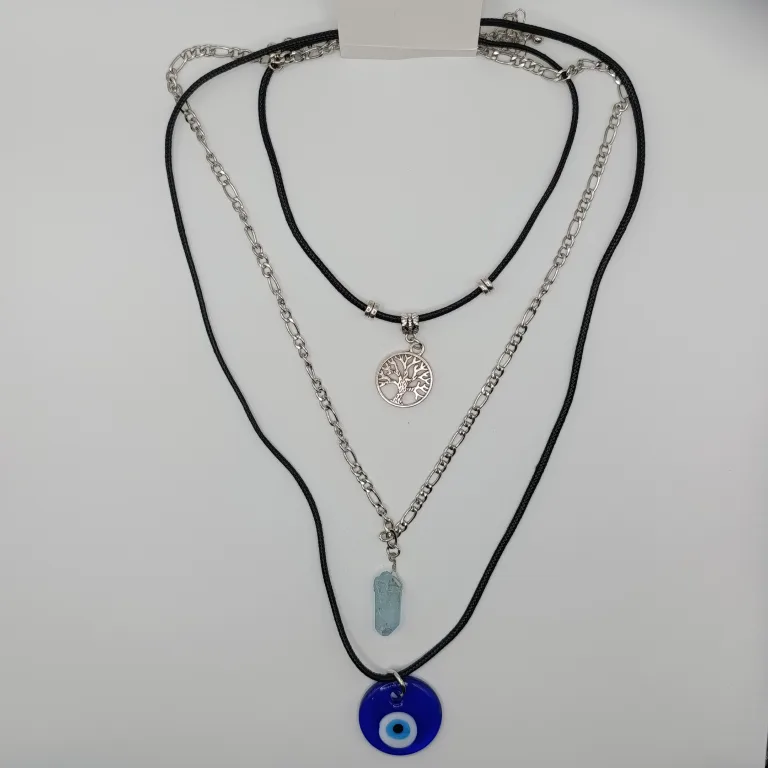 Layered Necklace with Pendants thumbnail