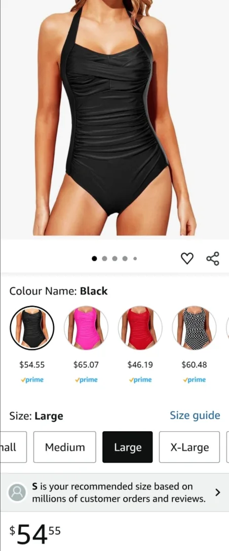 BNWT Black One Piece Swimsuit image indicator(7)